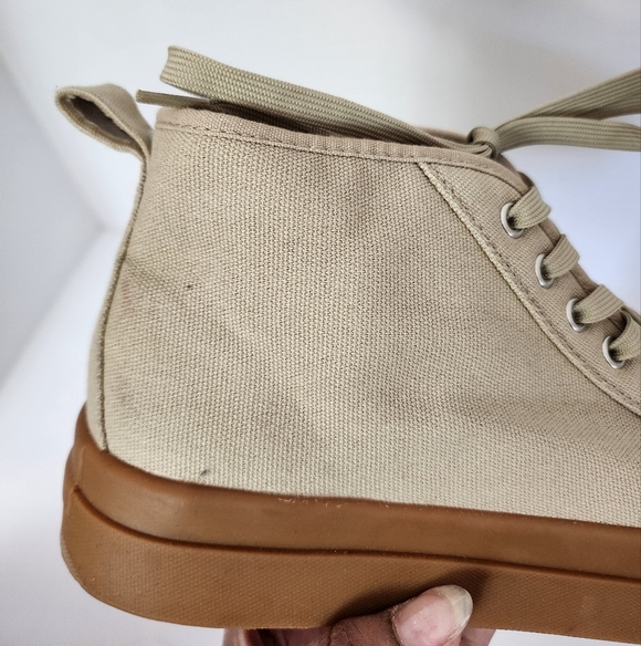 Mutual Weave Men's Canvas Khaki Feelon Memory Foam Lace-up Sneakers, Sz 10.5 - Picture 15 of 16